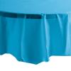 Party Dimension Tablecloth - 84" x 84" - Plastic Disposable Medium Blue Round Tablecover for Weddings, Banquets, Parties : 12 Count view 3