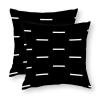 Cushion Pillow Cover African Mudcloth Pillowcase Cover Black with White Dash Tribal Design Boho Modern 20"x20" Decorative Outdoor Linen Fabric for Sofa Couch, Bed Home and Outdoor Car Throw Pillow view 4