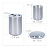 Relaxdays 5-Piece Bathroom Set, Polished Stainless Steel, Complete Toilet Accessories, Modern, Silver, 100% view 4