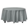 Party Dimension Tablecloth - 84" x 84" - Plastic Disposable Silver Round Tablecover for Weddings, Banquets, Parties : 12 Count view 2
