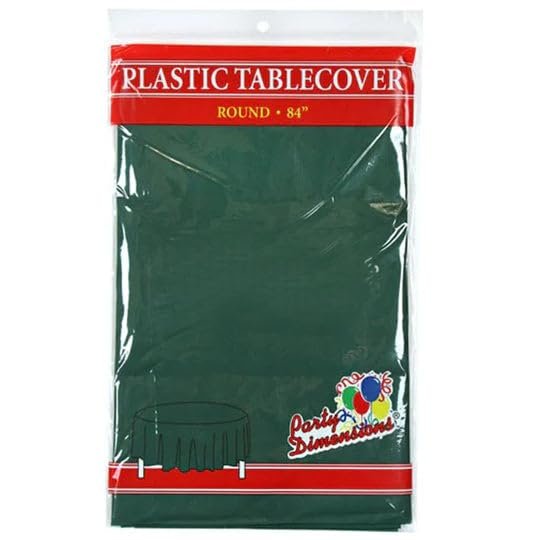 Party Dimension Tablecloth - 84" x 84" - Plastic Disposable Hunter Green Round Tablecover for Weddings, Banquets, Parties : 12Count