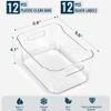 12 PACK Multiuse Clear Plastic Storage Bins for Organizing w/ Labels - Home, Kitchen, Bathroom, Office, Pantry Cabinet Shelf Organizer Bins - SOHO Collection, RV, Fridge Organization Containers view 2