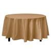 Party Dimension Tablecloth - 84" x 84" - Plastic Disposable Gold Round Tablecover for Weddings, Banquets, Parties : 12 Count view 2
