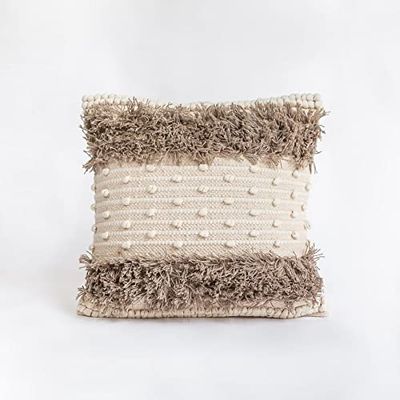 Bit of Meraki Aarohi Throw Pillow Cover for Couch, 18 X 18 Bohemian Throw Pillow for Contemporary Home Decor, Handmade Sustainable Chic Decor, Comes with Pillow Insert