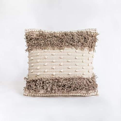 Bit of Meraki Aarohi Throw Pillow Cover for Couch, 18 X 18 Bohemian Throw Pillow for Contemporary Home Decor, Handmade Sustainable Chic Decor, Comes with Pillow Insert