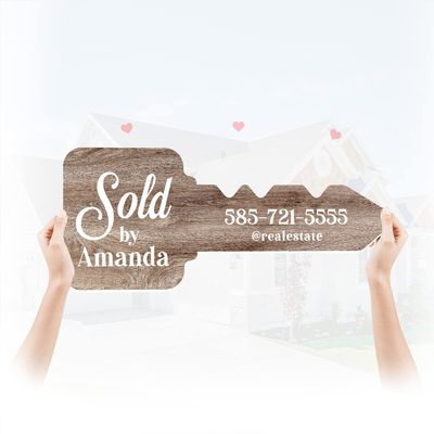 Realtor Key Photo Booth Props Real Estate Sign Marketing Sold Sign Custom Key Party Supplies Real Estate Agent Gifts Giant Car Key Prop, Key Cutout Signs, Large Car Key - Brown Wood Size M