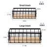 Basket Wallmount Metal Wire Storage Basket- 2 Pack with Wooden Chassis, Decorative Organizer Storage Tray for Hanging in Entryway, Mudroom, Bedroom, Bathroom, Laundry Room view 2