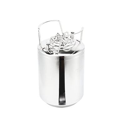 YUEWO Mini Ball Lock Keg, 304 Stainless Steel Double Ball Lock Post Corny Keg Pressurized Growler System for Home-Brewing (3.2 Gal)