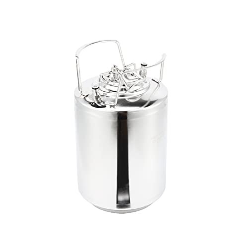 YUEWO Mini Ball Lock Keg, 304 Stainless Steel Double Ball Lock Post Corny Keg Pressurized Growler System for Home-Brewing (3.2 Gal)