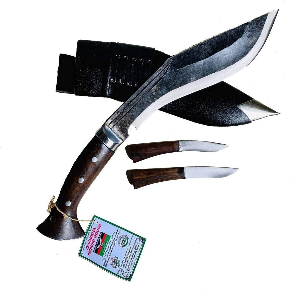 EGKH Genuine Military Full Tang Blade Rust Free Kukri Knife - 10 Blade Panawal Angkhola Village Farmer Kukri - Handmade Khukuri House in Nepal