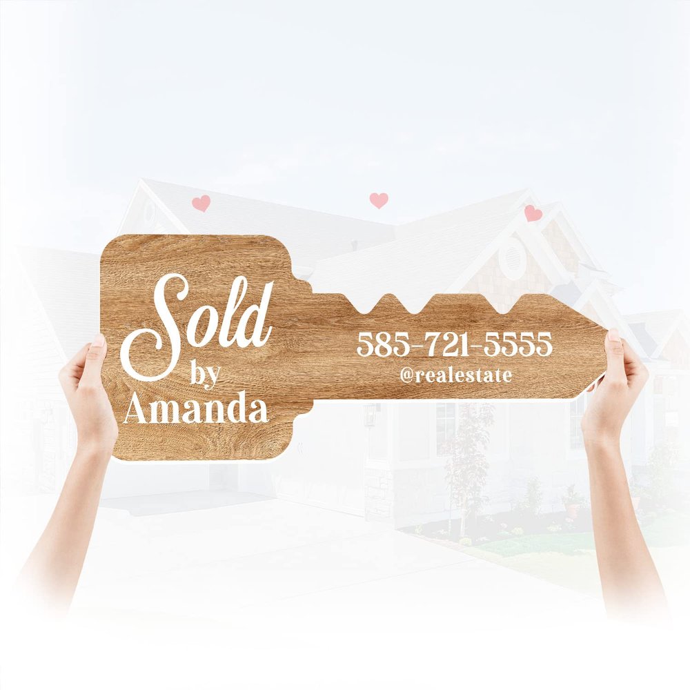 Realtor Key Photo Booth Props Real Estate Sign Marketing Sold Sign Custom Key Party Supplies Real Estate Agent Gifts Giant Car Key Prop, Key Cutout Signs, Large Car Key - Bright Wood Size M