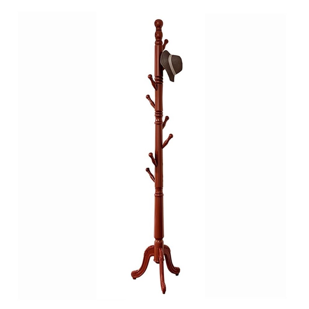 Coat Rack Freestanding Standing Coat Hanger Wood Coat Rack Vertical Coat Tree Coat Tree with 8 Hooks Easy To Assemble Hook Hanger Suitable for Living Room Bedroom Corner Coat Rack Coat Rack for Office