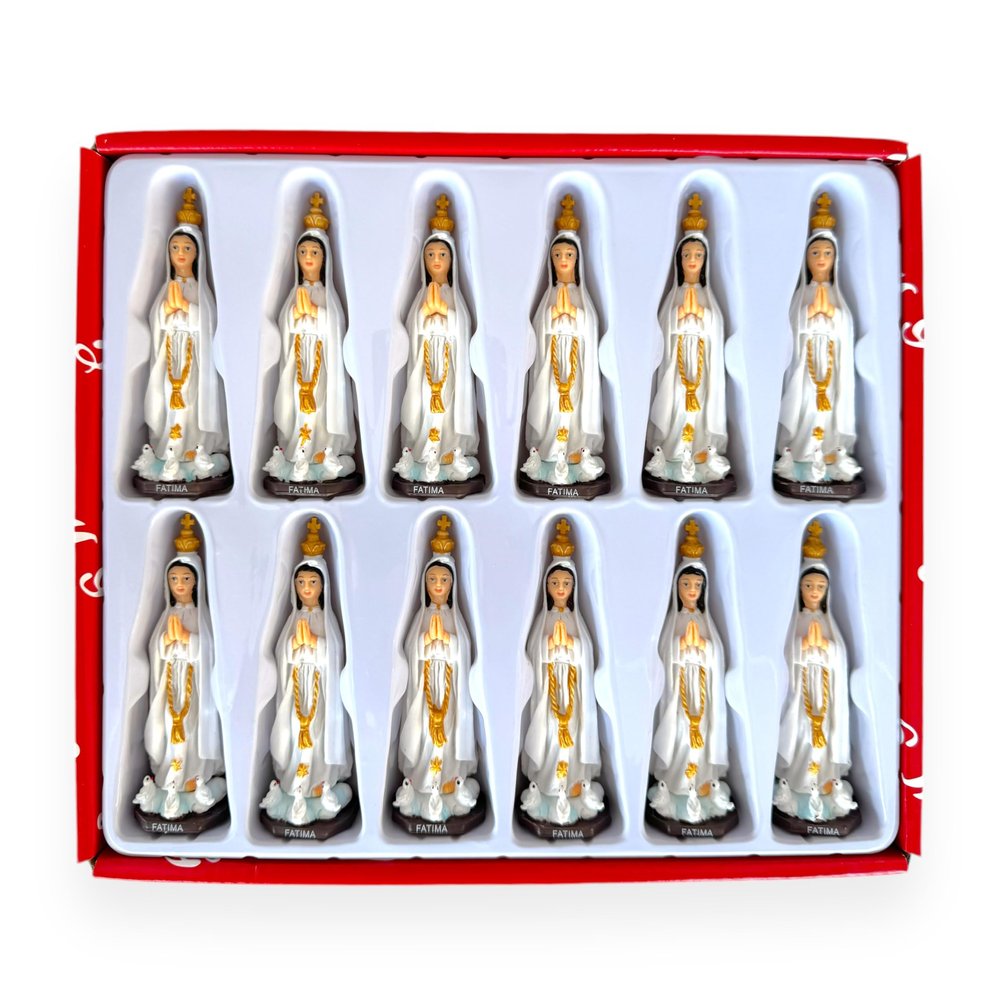 3" Set of 12 pcs Our Lady of Fatima Statue Mini Estatua Virgen de Fatima Figurine Religious Gift