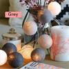 yabaa 20 LED Cotton Ball Garland String Lights Christmas Fairy Lighting Strings for Outdoor Holiday Wedding Xmas Party Home Decoration (by USB,Grey) view 3