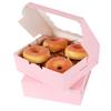 qiqee Pink Bakery Box with Window 60packs 6x6x3 Pink Cookie Boxes Pastry Box for Wedding Favor Birthday Party view 3