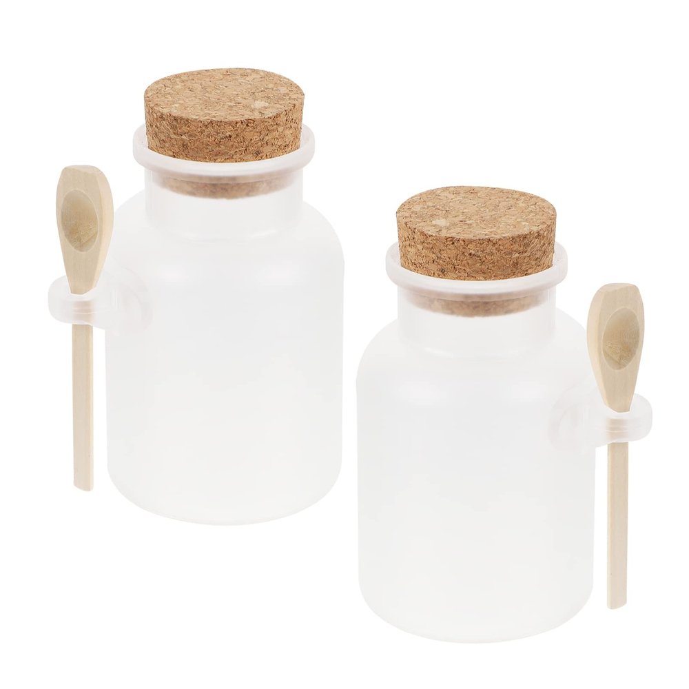 Healifty 2pcs Bath Salt Bottle Mask Powder Container Storage Holder Refillable Bottle Powder Storage Jar Mask Powder Bottle Cosmetics Separated Bottle Powder Holder Portable Bottle