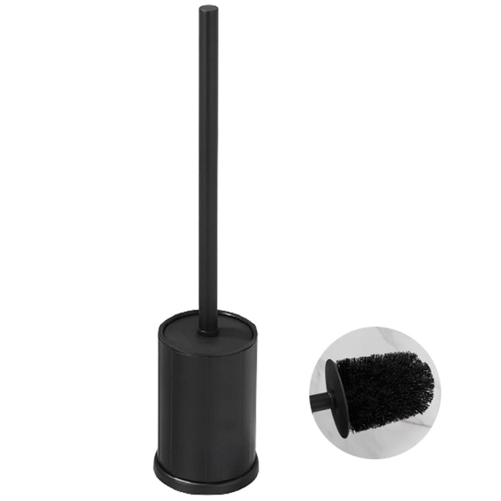 Toilet Bowl Brush Silicone Toilet Brush and HolderLong Handled Toilet Bowl Brush for Bathroom ToiletErgonomicElegantDurable Toilet Scrub Brush Remove Stains (Color : Black)
