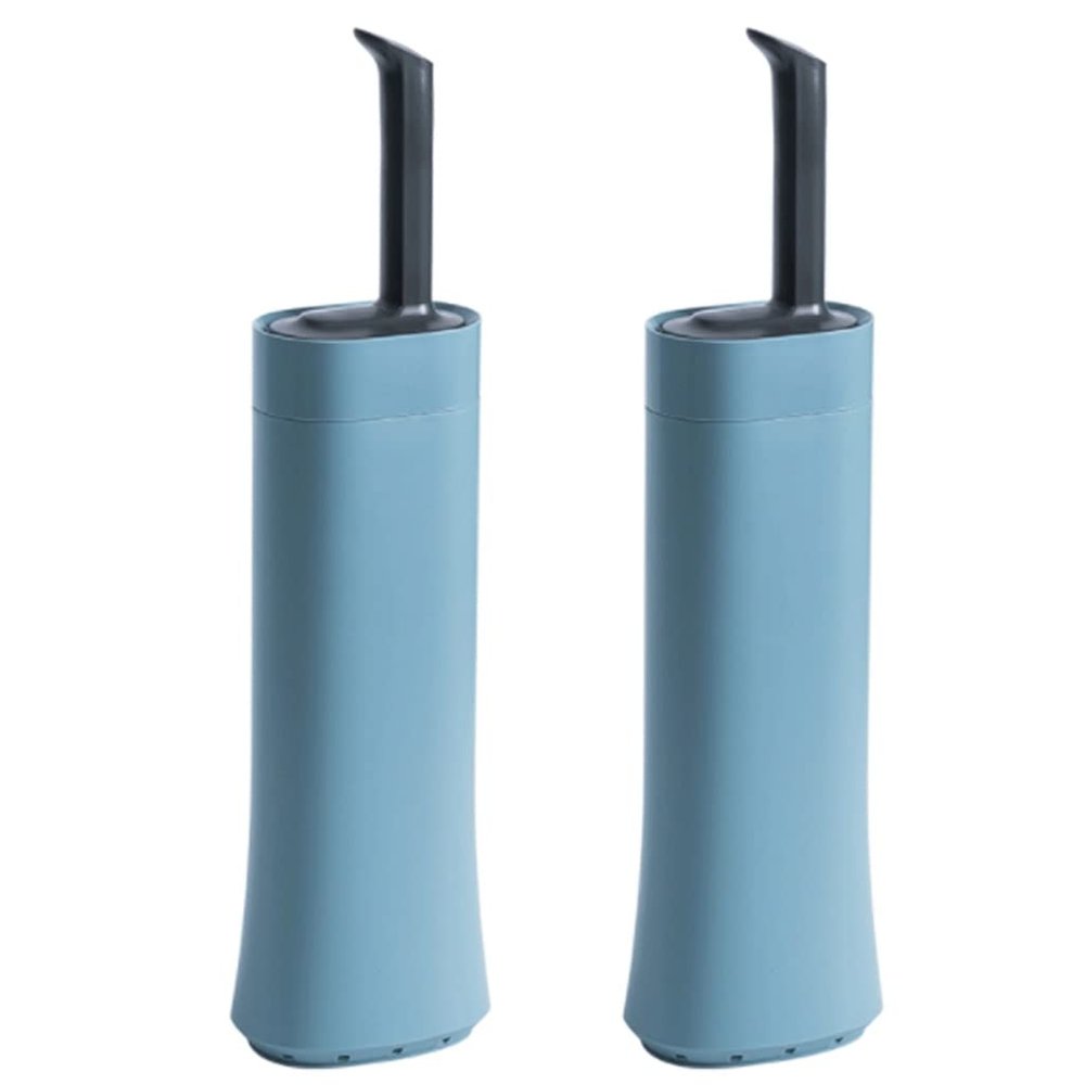 Toilet Bowl Brush Silicone Toilet Brush and Holder with Slim HolderHidden Toilet Bowl BrushFlat Flexible BristlesToilet Scrub BrushBlue Remove Stains (Color : 2 Pack-Blue)