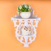 2 Tier Wall-Mounted Corner Shelf, Carved Home Bathroom Corner Shower Storage Shelf White Corner Display Rack view 3