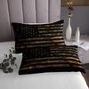 American Flag Camo Bedspread Quilted Queen,Military Bedding Hunting Rustic Trees Leaves Camouflage Coverlet Set For Boys Teens Kids Man Bedroom Nature Conifer Oak Branches Quilt Set 2 Pillow Cases view 3
