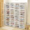 96 Pairs Shoe Storage Boxes clear Stackable Shoe Container Organizer Sneaker Display Case Freely Combinable Shoe Organizer Cubby, 12 Tier Shoe Container Plastic Storage Bin Shoe Box Rack Organizer view 1