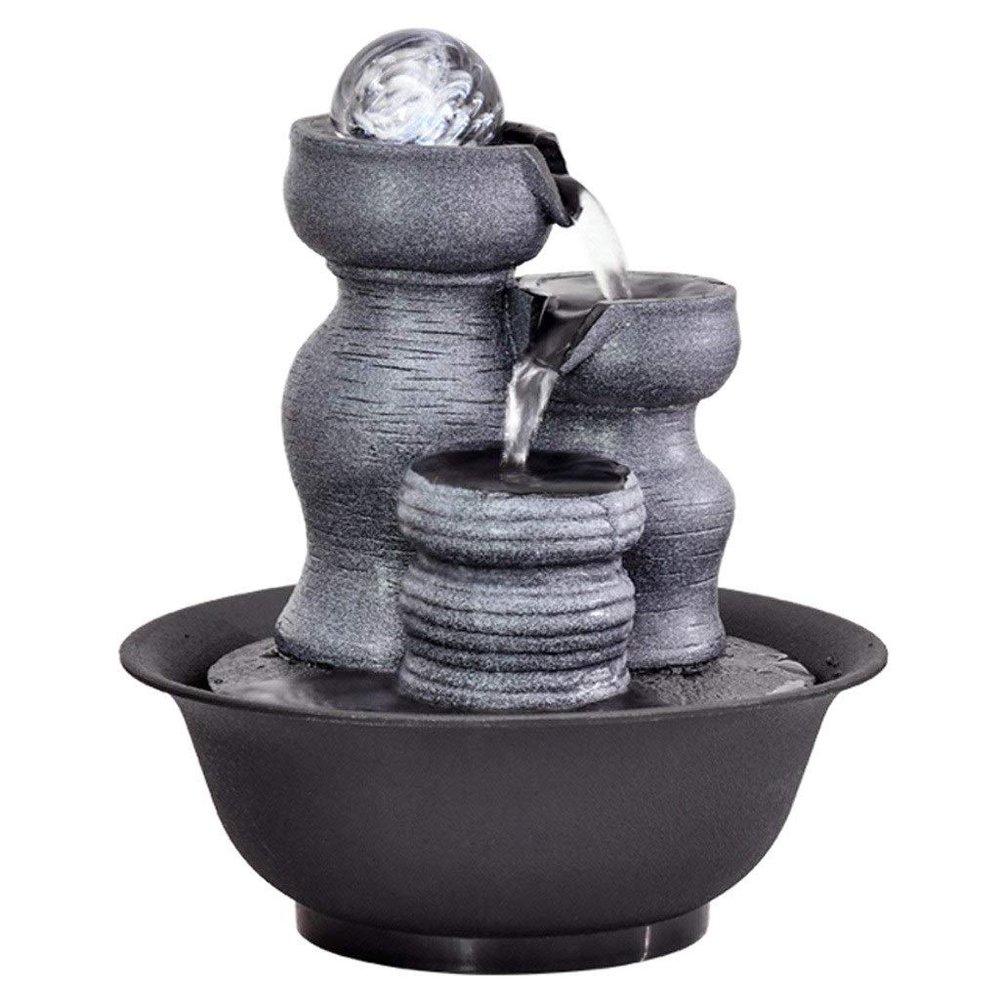 UYVI Tabletop Fountain Tabletop Fountain Resin Circulating Water Desktop Fountain Feng Shui Water Fountain Creative Decoration 9.45 Inches Exquisite Decoration