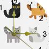 Cartoon Cats Set Wall Clock Quite Non-Ticking Quartz Silent - 10 Inch Decorative Round Acrylic Wall Clock Easy to Read for Home Office School view 2