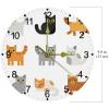 Cartoon Cats Set Wall Clock Quite Non-Ticking Quartz Silent - 10 Inch Decorative Round Acrylic Wall Clock Easy to Read for Home Office School view 4