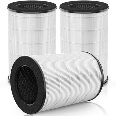 AP-T40FL Replacement Filter Compatible with1461901 HoMedics Air Pu-rifier Filter Replacement AP-T40 AP-T40WT AP-T45 AP-T45WT AP-T40WTAR w/Premium H13 True HEPA and Efficient Activated Carbon, 3-Pack
