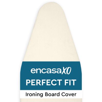 Encasa XO Ironing Board Cover and Pad 54"x18" - 4mm Felt X-Large Iron Board Cover with Padding - Heat Resistant, Stain-Safe Dye, Non Slip Elastic Bungee Cord Tightening Iron Table Cover Natural
