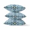 HomeRoots Blue White Black Broadcloth Sapphire White Cloverleaf Indoor Outdoor Throw Pillow view 2