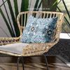 HomeRoots Blue White Black Broadcloth Sapphire White Cloverleaf Indoor Outdoor Throw Pillow view 3