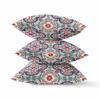 HomeRoots Maroon Green Broadcloth Mauve Blue Cloverleaf Indoor Outdoor Throw Pillow view 2