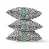 HomeRoots Green Muted Orange Broadcloth Green Orange Cloverleaf Indoor Outdoor Throw Pillow view 2