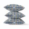 HomeRoots Broadcloth Blue Orange Cloverleaf Indoor Outdoor Throw Pillow view 2