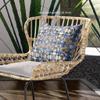 HomeRoots Broadcloth Blue Orange Cloverleaf Indoor Outdoor Throw Pillow view 3