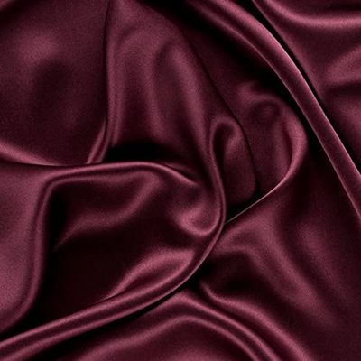 Rico Bedding Satin Silk Sheets Bed Set 4 Pcs, Soft and Durable Pillowcase, Flat Sheet and Fitted Sheet 19 deep Pocket, Hotel Luxury Bed Sheets Set-(Cal King Mehrron Wine)