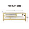 AT-VALY 3-Tier Stand for TV Media Console Table with Open Shelving Storage for Living Room Bedroom (Gold Frame with White Faux Marble top PB Board) view 4
