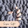 Adyrescia Chunky Knit Blanket Throw | 100% Hand Knit with Jumbo Chenille Yarn (30"x40", Lilac Gray) view 4