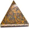 2.7" 305g Ajooba Fruit Jasper Pyramid Polished Natural Azubalite Conglomerate Gemstone Crystal Mineral Specimen - India + One Polished Clear Quartz Cabochon view 2