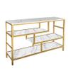 AT-VALY Console Table 4-Tier Storage Shelves Entryway Table Hallway Tables for Living Room 44"x11.8"x31.9" (Gold&White) view 1