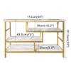 AT-VALY Console Table 4-Tier Storage Shelves Entryway Table Hallway Tables for Living Room 44"x11.8"x31.9" (Gold&White) view 3