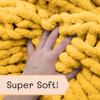Adyrescia Chunky Knit Blanket Throw | 100% Hand Knit with Jumbo Chenille Yarn (30"x40", Harvest Yellow) view 4