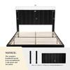 Allewie Full Bed Frame/Velvet Upholstered Bed Frame with Vertical Channel Tufted Headboard/Strong Wooden Slats/Platform Bed Frame/Mattress Foundation/Box Spring Optional/Easy Assembly/Black view 4