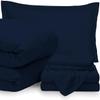 7 Piece Bed-in-A-Bag Bedding Comforter & Sheet Set 24" Deep Pocket, 500 GSM Fill 100% Egyptian Cotton Full Size Navy Blue Complete Set Include-Comforter, Sham, Sheets & Pillowcase Set view 1