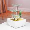 Ceramic and Glass Tabletop Fountain for Indoor and Home Decoration Table Desk Office Patio White view 1
