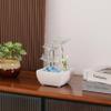 Ceramic and Glass Tabletop Fountain for Indoor and Home Decoration Table Desk Office Patio White view 4