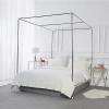 Foreate Canopy Bed Frame Stainless Steel Full Size Bed Canopy Frame & Bed Poles, Fit for Four-Corner Bed and Mosquito Curtains, Full (Silver) view 1