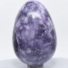 2.4" 165g Purple Lepidolite Egg Polished Natural Lithia Mica Flower Sugilite Gemstone Crystal Mineral Specimen - Brazil + Stand view 3