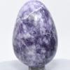 2.4" 165g Purple Lepidolite Egg Polished Natural Lithia Mica Flower Sugilite Gemstone Crystal Mineral Specimen - Brazil + Stand view 4